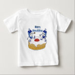 Judaika Happy Hanukkah Dancing Dreidels Doughnut Baby T-shirt<br><div class="desc">You are viewing The Lee Hiller Designs Collection of Home and Office Decor,  Apparel,  Gifts and Collectibles. The Designs inklusive Lee Hiller Fotogray and Mixed Media Digital Art Collection. You can view her Nature fotogray at http://HikeOurPlanet.com/ and follow her hiking blog within Hot Springs National Park.</div>