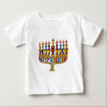 Judaika Happy Hanukkah Dreidel Menorah Baby T-shirt<br><div class="desc">You are viewing The Lee Hiller Designs Collection of Home and Office Decor,  Apparel,  Gifts and Collectibles. The Designs inklusive Lee Hiller Fotogray and Mixed Media Digital Art Collection. You can view her Nature fotogray at http://HikeOurPlanet.com/ and follow her hiking blog within Hot Springs National Park.</div>