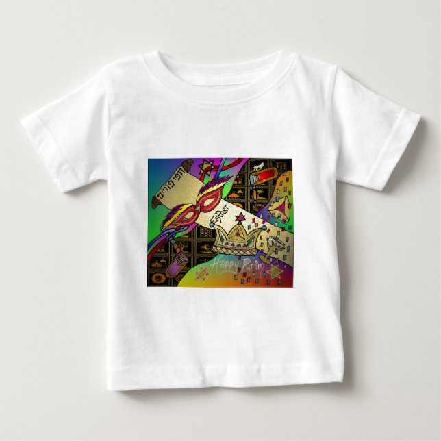 Judaika Happy Purim Jüdischen Urlaub Geschenke App Baby T-shirt (Vorderseite)