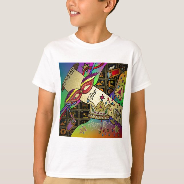 Judaika Happy Purim Jüdischen Urlaub Geschenke App T-Shirt (Vorderseite)