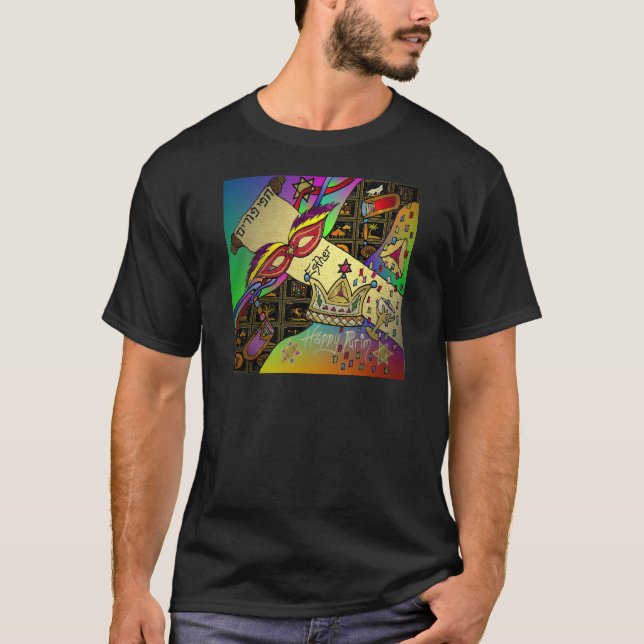 Judaika Happy Purim Jüdischen Urlaub Geschenke App T-Shirt (Vorderseite)