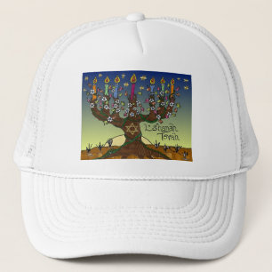 Judaika L'shanah Tovah Baum des Lebens Geschenke B Truckerkappe