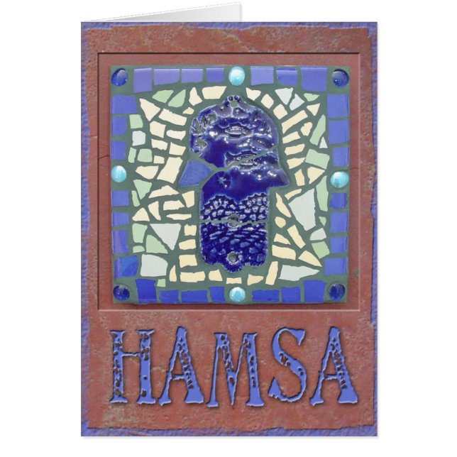 Judaika: Mosaik glühendes Hamsa (Vorne)