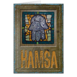 Judaika: Mosaik Hamsa mit Zement-Hintergrund