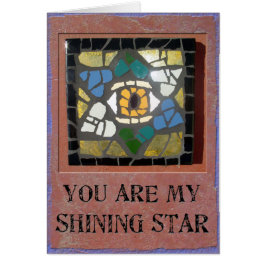 Judaika: Mosaik-Herz-Davidsstern Mit bösem Blick