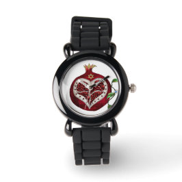 Judaika Pomegranate Heart Hanukkah Rosh Hashanah Armbanduhr