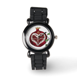 Judaika Pomegranate Heart Hanukkah Rosh Hashanah Armbanduhr