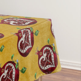 Judaika Pomegranate Heart Hanukkah Rosh Hashanah Tischdecke