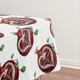 Judaika Pomegranate Heart Hanukkah Rosh Hashanah Tischdecke