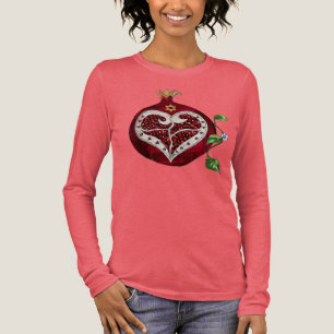 Judaika Pomegranate Heart Hanukkah Rosh Hashanah Tri-Blend Shirt