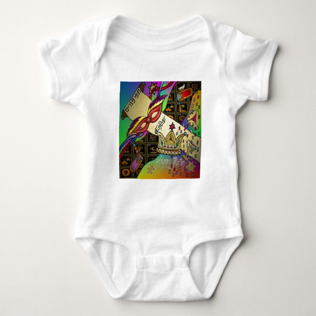 Judaika Purim Esther Celebration Art Print Baby Strampler (Vorderseite)