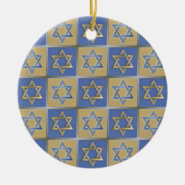Judaika Star von David Metal Keramikornament (Vorne)