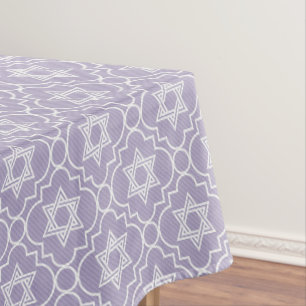 Judaika - Tablecloth - Jüdische Stars - Lavendel Tischdecke