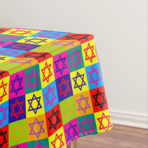 Judaïque - Nappe - Etoiles juives colorées