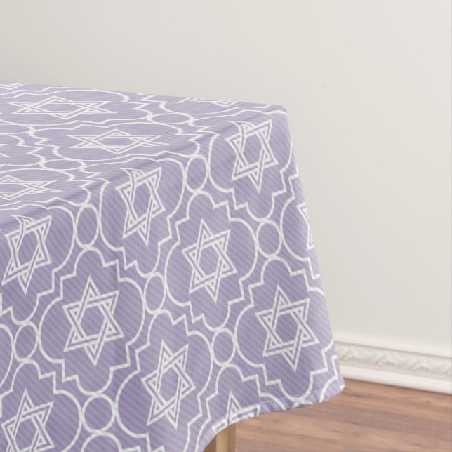 Judaïque - Nappe - Etoiles juives - Lavande  (In Situ)