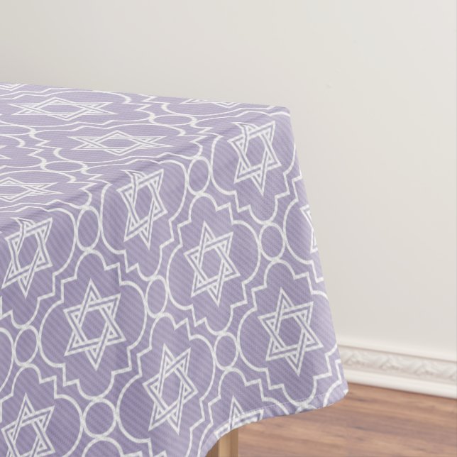 Judaïque - Nappe - Etoiles juives - Lavande (In Situ)