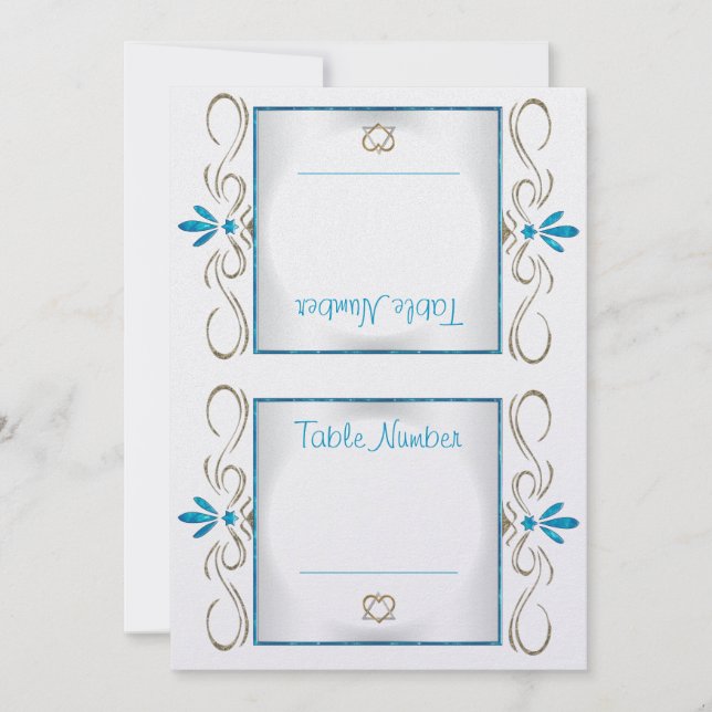 Judaism Schnörkel (Tischnummer Cards) Einladung (Vorderseite)