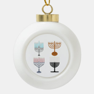 Judaismus-Religion des Hanukkah Keramik Kugel-Ornament