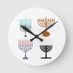 Judaismus-Religion des Hanukkah Runde Wanduhr