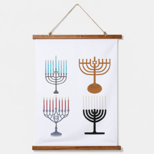 Judaismus-Religion des Hanukkah Wandteppich Mit Holzrahmen