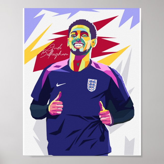 Jude Bellingham Wpap Pop Art Poster (Vorne)