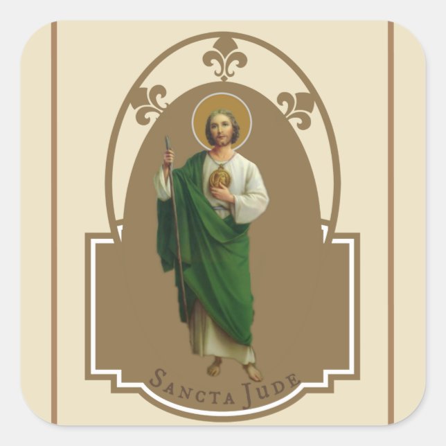 Jude, der Apostel-Cousin Jesu Quadratischer Aufkleber (Vorderseite)