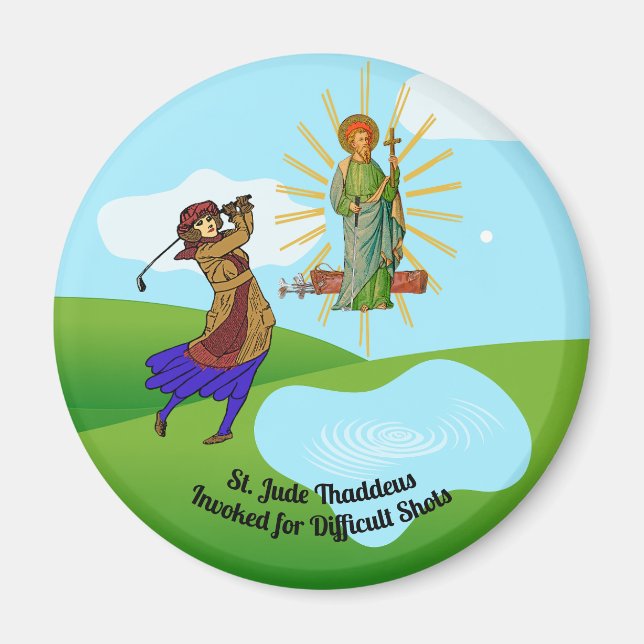 Jude Thaddeus & Intrepid Female Golfer Magnet (Vorne)