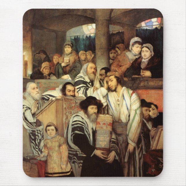 Juden, die in der Synagoge auf Jom Kippur beten Mousepad (Vorne)
