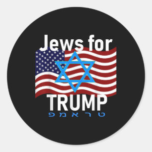 Juden für Trump - amerikanische Flaggenstern von D Runder Aufkleber