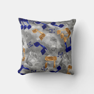 Juden-Hammered-Dreidel-Letters- Kissen
