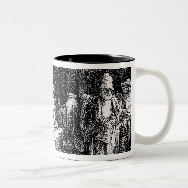 Juden in der Synagoge in Amsterdam Zweifarbige Tasse (Rechts)