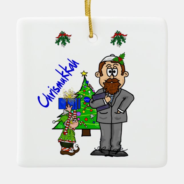 Judenman Elf Chrismukkah Ornament (Vorderseite)