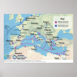 Judeo-Spanisch Diaspora-Karte Poster