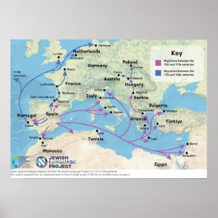 Judeo-Spanisch Diaspora-Karte Poster