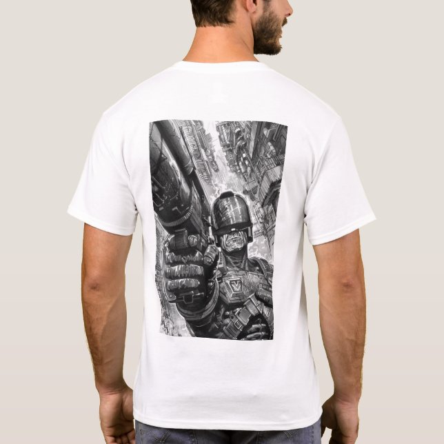 Judge Dredd Retro Shotgun T - Shirt (Rückseite)
