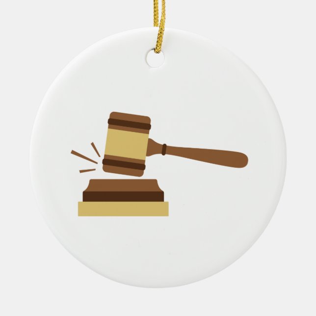 Judge Gavel Keramik Ornament (Vorne)