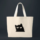 Judging Black Cat Funny Minimal Cat Design Jumbo Stoffbeutel<br><div class="desc">A funny minimalist black cat with a judging expression and unimpressed eyes. This sarcastic cat design perfectly captures that classic cat attitude everyone loves. Simple, clean, and expressive, this design is great for people who love cats with personality. Perfect for introverts, cat lovers, and anyone who enjoys humorous animal designs....</div>