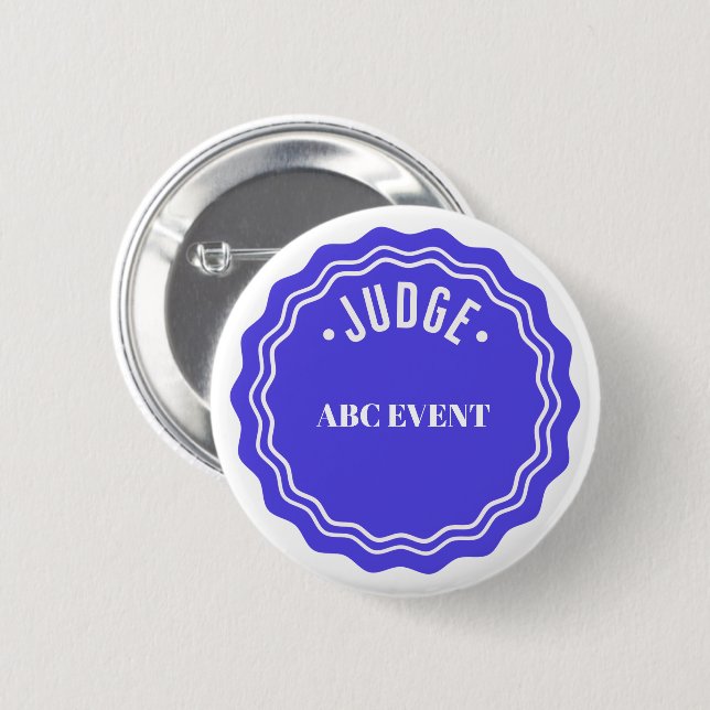 Judging Contest Modern Ribbon Judge Button (Vorne & Hinten)