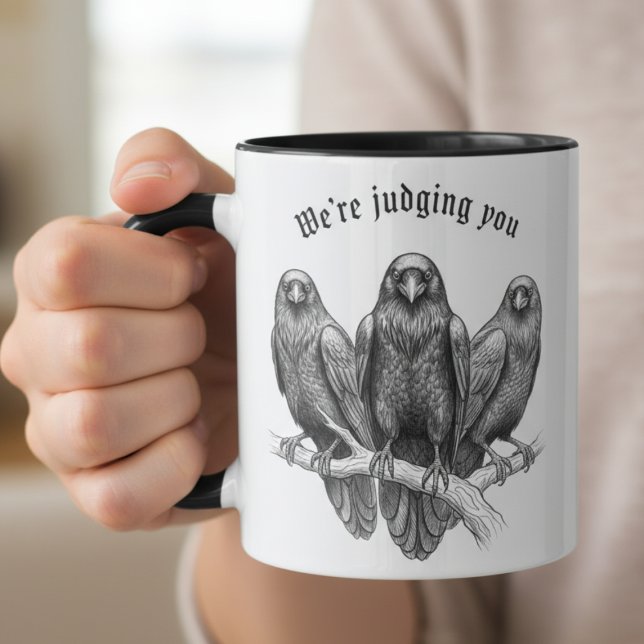 Judging Ravens Dark Academia Gothic Tasse (Funny raven coffee mug)