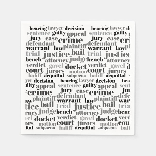 Judicial Legal Terns Word Cloud Design Serviette (Vorderseite)