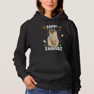 Jüdisch Cat Kippah Happy Shavuot Matzah Shavuot Ho Hoodie