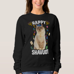 Jüdisch Cat Kippah Happy Shavuot Matzah Shavuot Ho Sweatshirt