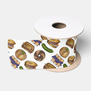 Jüdisch Deli Bagel Blintz Knish Reuben Pickle Lox Satinband