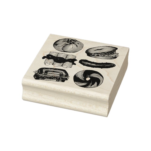 Jüdisch Deli Foods Bagel Lox Knish Blintz Pickle Gummistempel (Stempel)