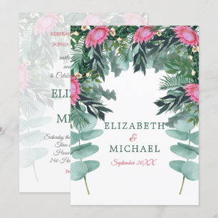 Jüdisch Floral Wedding Chuppah Eucalyptus Protea Einladung