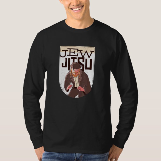 Jüdisch-Jitsu-Design des jüdischen Rabbiners Doing T-Shirt (Vorderseite)