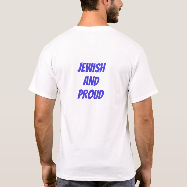 Jüdisch und Stars von David glänzen Herz T-Shirt (Rückseite)