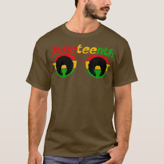 Jüdische amerikanische Flagge Schwarze Frauen Afro T-Shirt