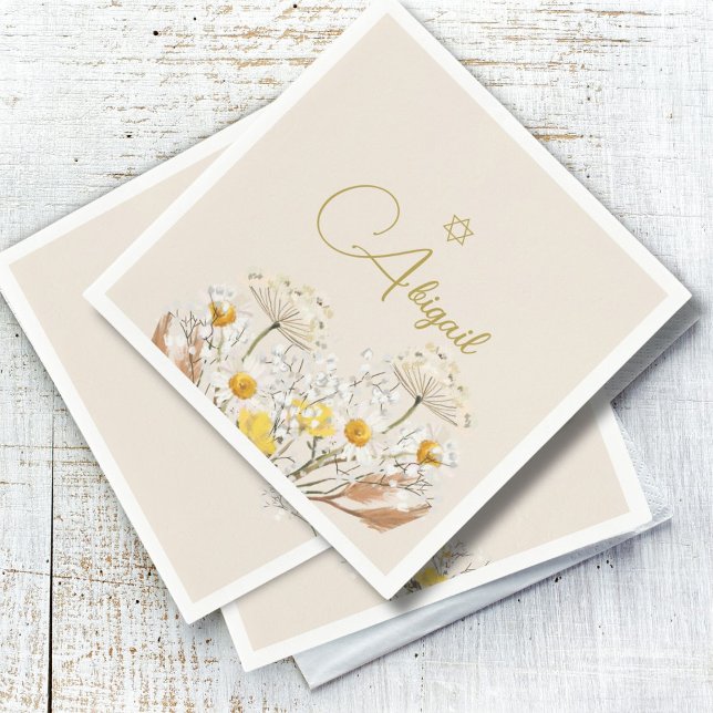 Jüdische Blume für Mädchenjunge mit Wasserfarbenfe Serviette (Von Creator hochgeladen)