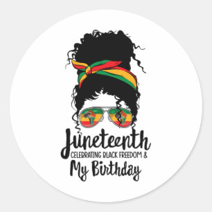 Jüdische Feier zur Black Freedom My Birthday Runder Aufkleber